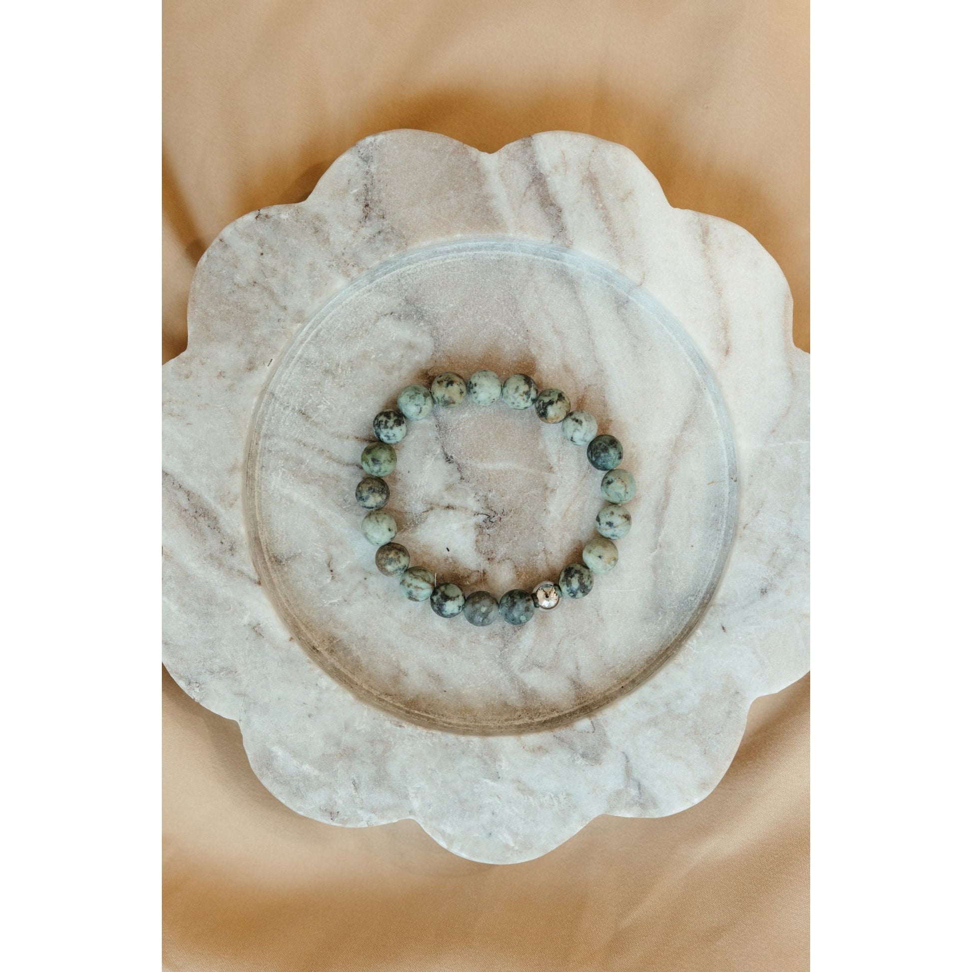 Bracelet on a decorative stone surface
