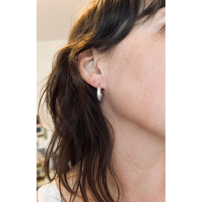 Luxe Plain Hoops - Small - Sterling Silver // Heavy Metal