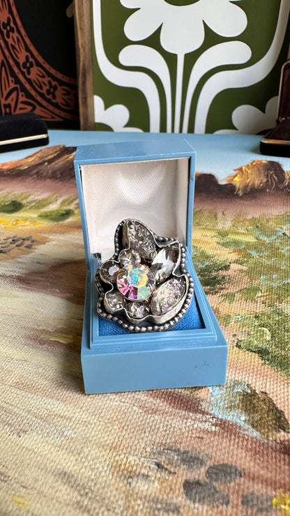 Silver Springs | Aurora Borealis Vintage Rhinestone Statement Ring