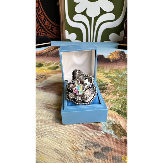 Silver Springs | Aurora Borealis Vintage Rhinestone Statement Ring