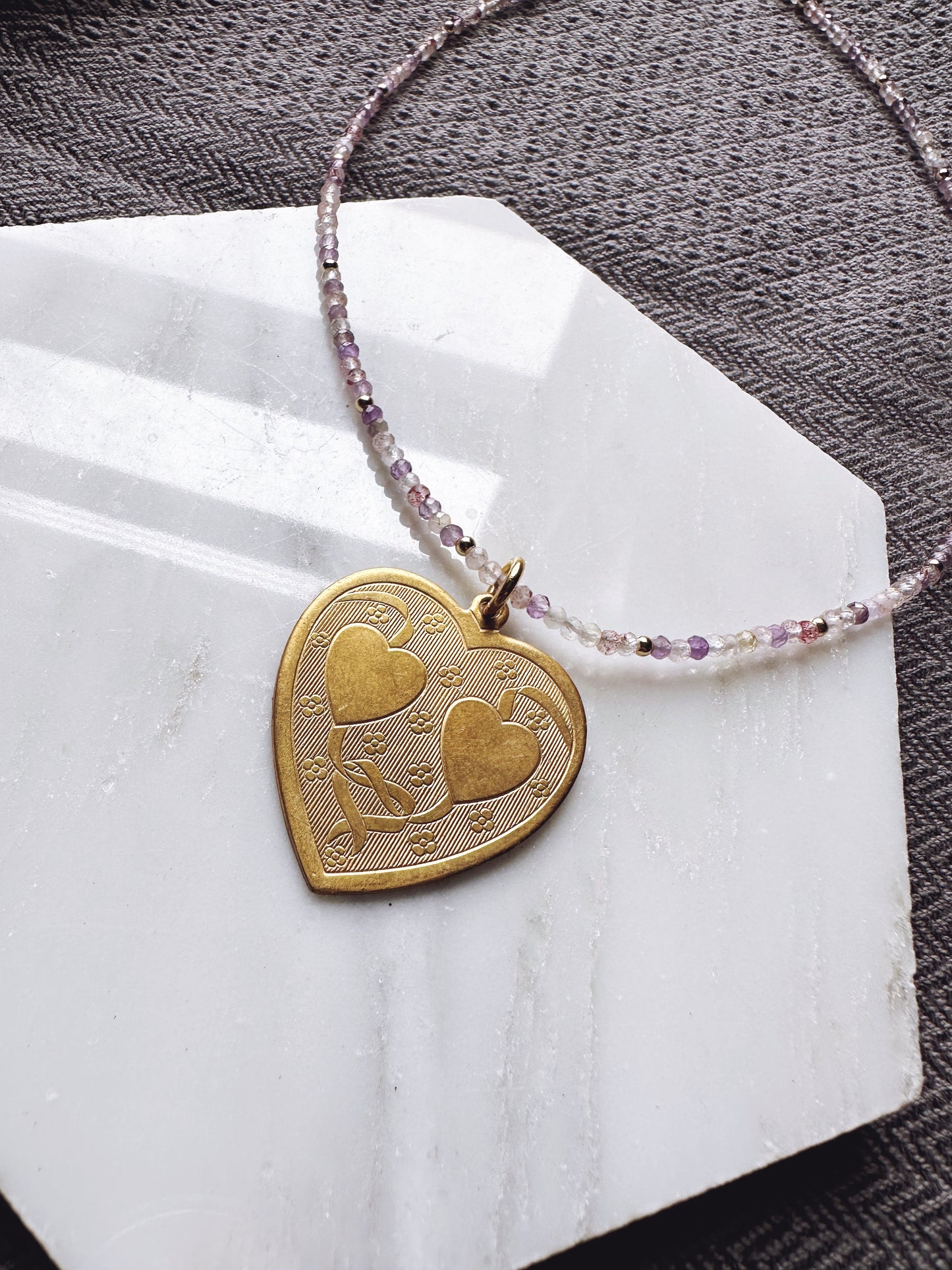 Heart of Gold - Amethyst Gemstone Chain