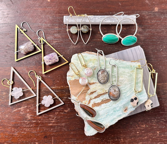 Stevie Earrings // Rose Quartz