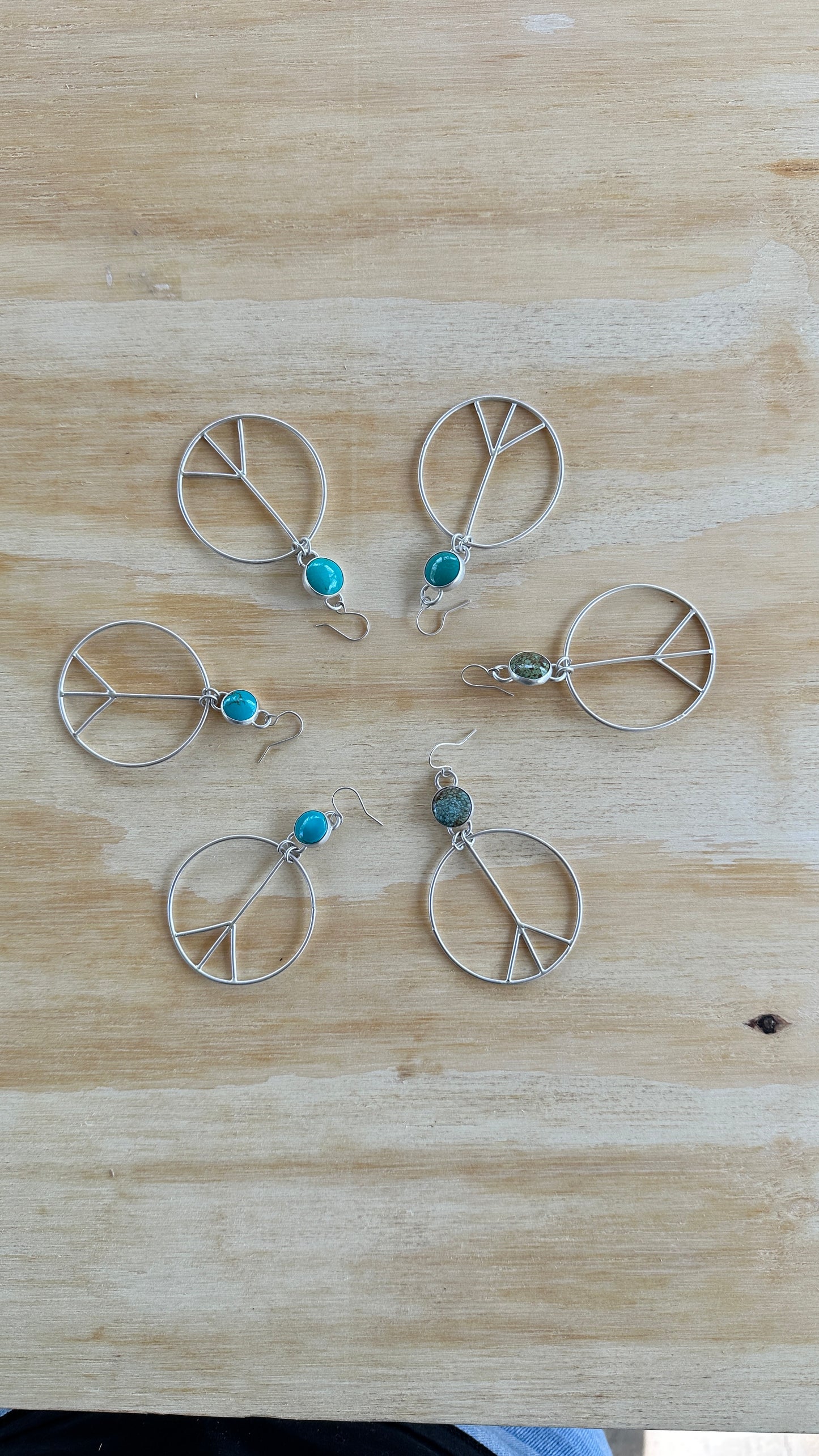 Peace and Love #1 // Turquoise Peace Sign Earrings // Heavy Metal