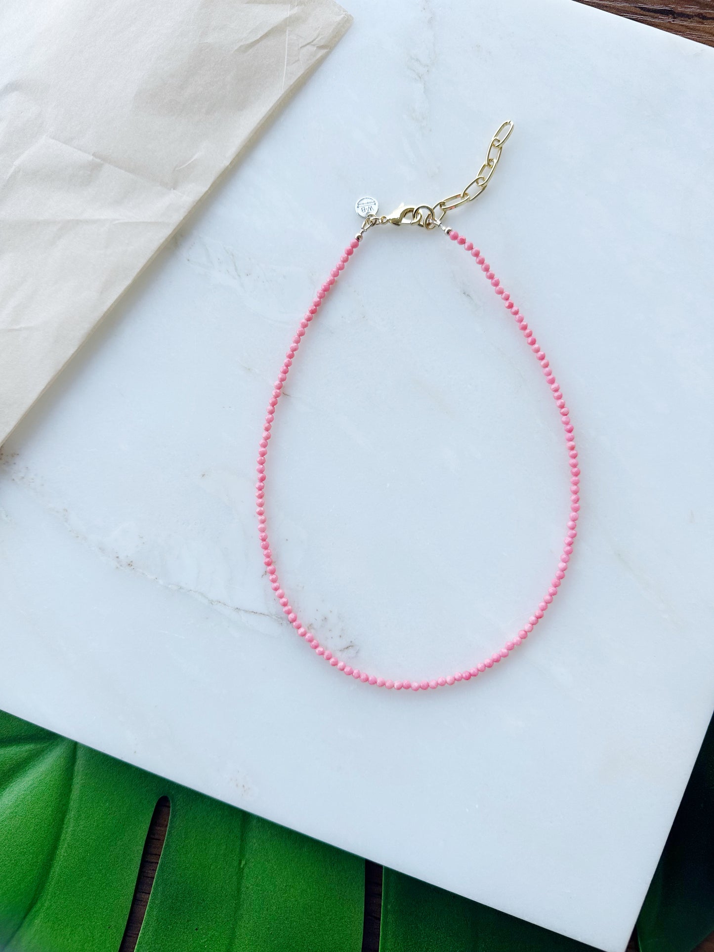 Gemstone Necklace // Pink Coral