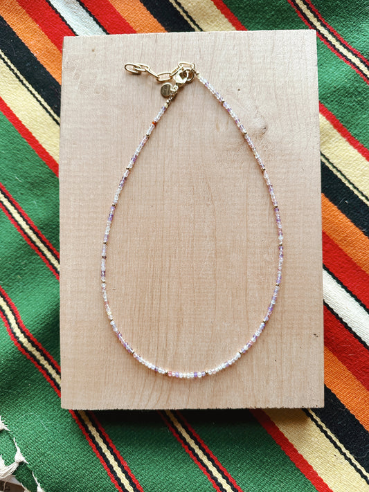 Gemstone Necklace // Amethyst with Gold Filled Accents