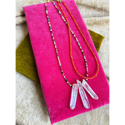 Hendrix | Mixed Gemstone & Quartz Point Necklace