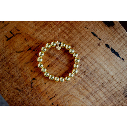 Cash Stacking Bracelet | 10mm Gold Hematite Bracelet