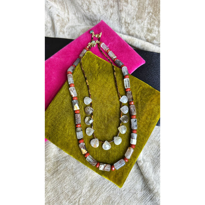 Dreamweaver | Onyx & Brioche Agate Necklace