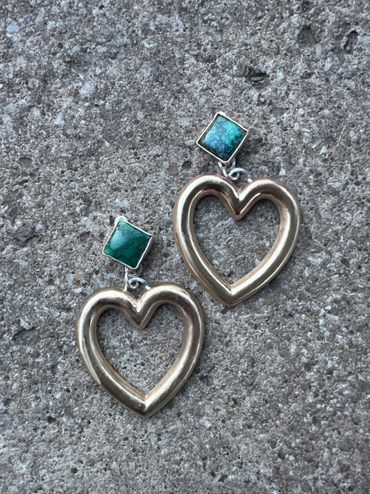 Wild Romance Heart Earrings // Turquoise