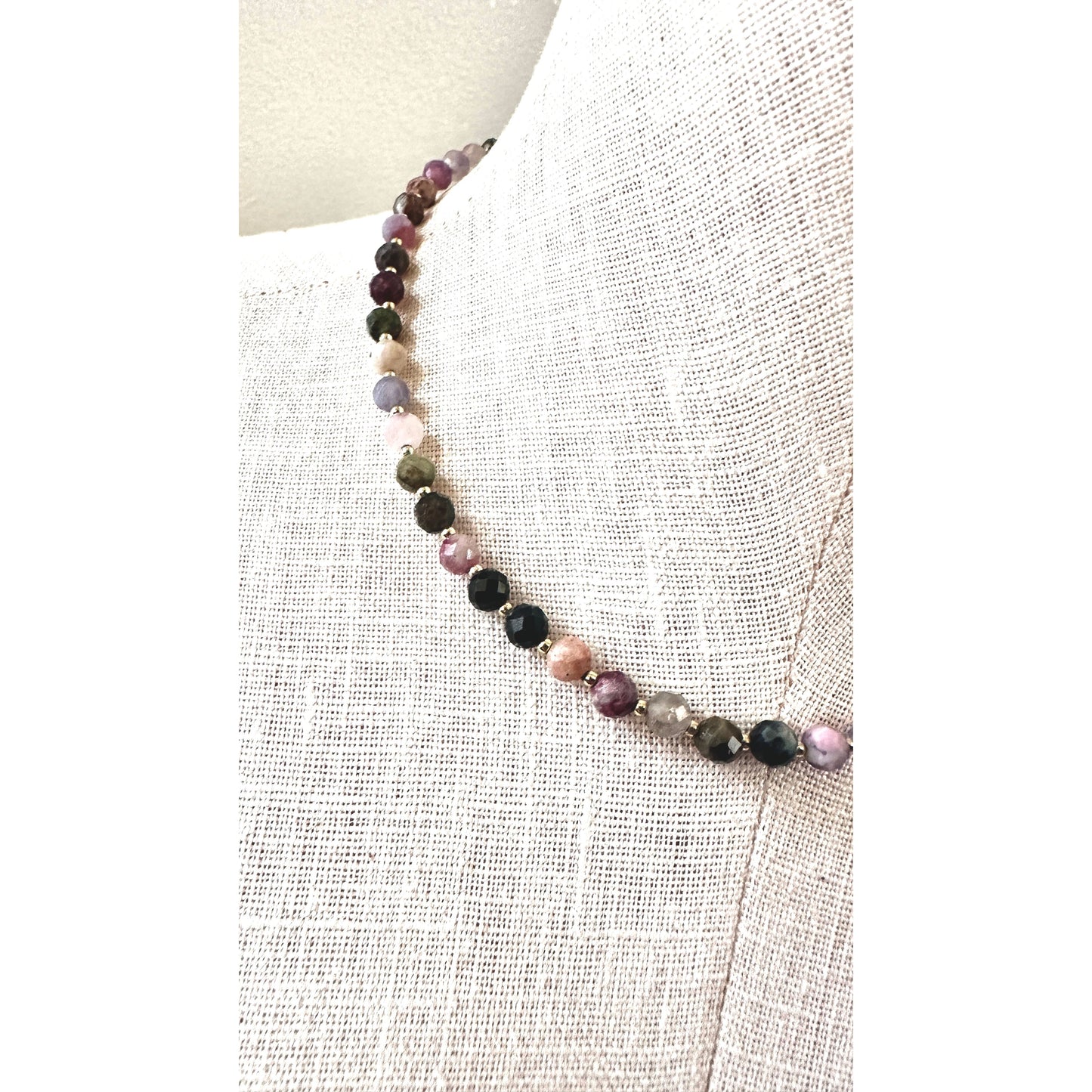 Electric Garden No. 2 | Watermelon Tourmaline Beaded Necklace