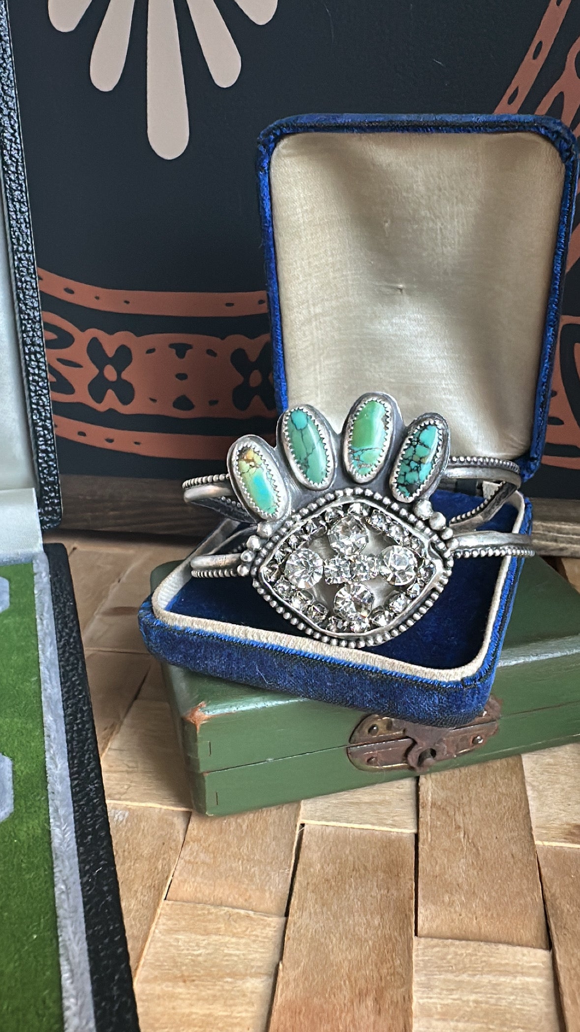 Into the Mystic | Vintage Rhinestone & Turquoise Cuff