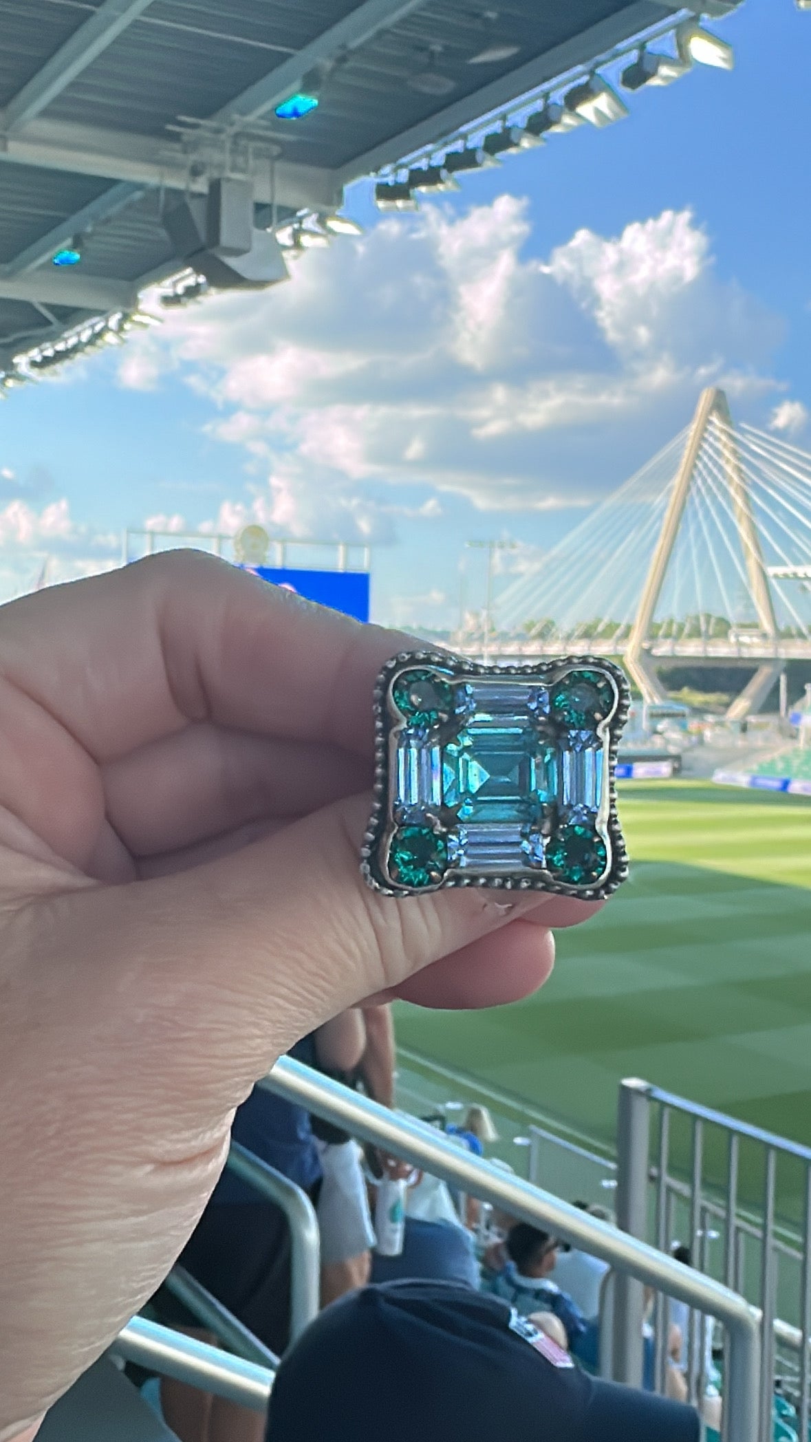 Midnight Mile | Vintage Blue Glass Statement Ring