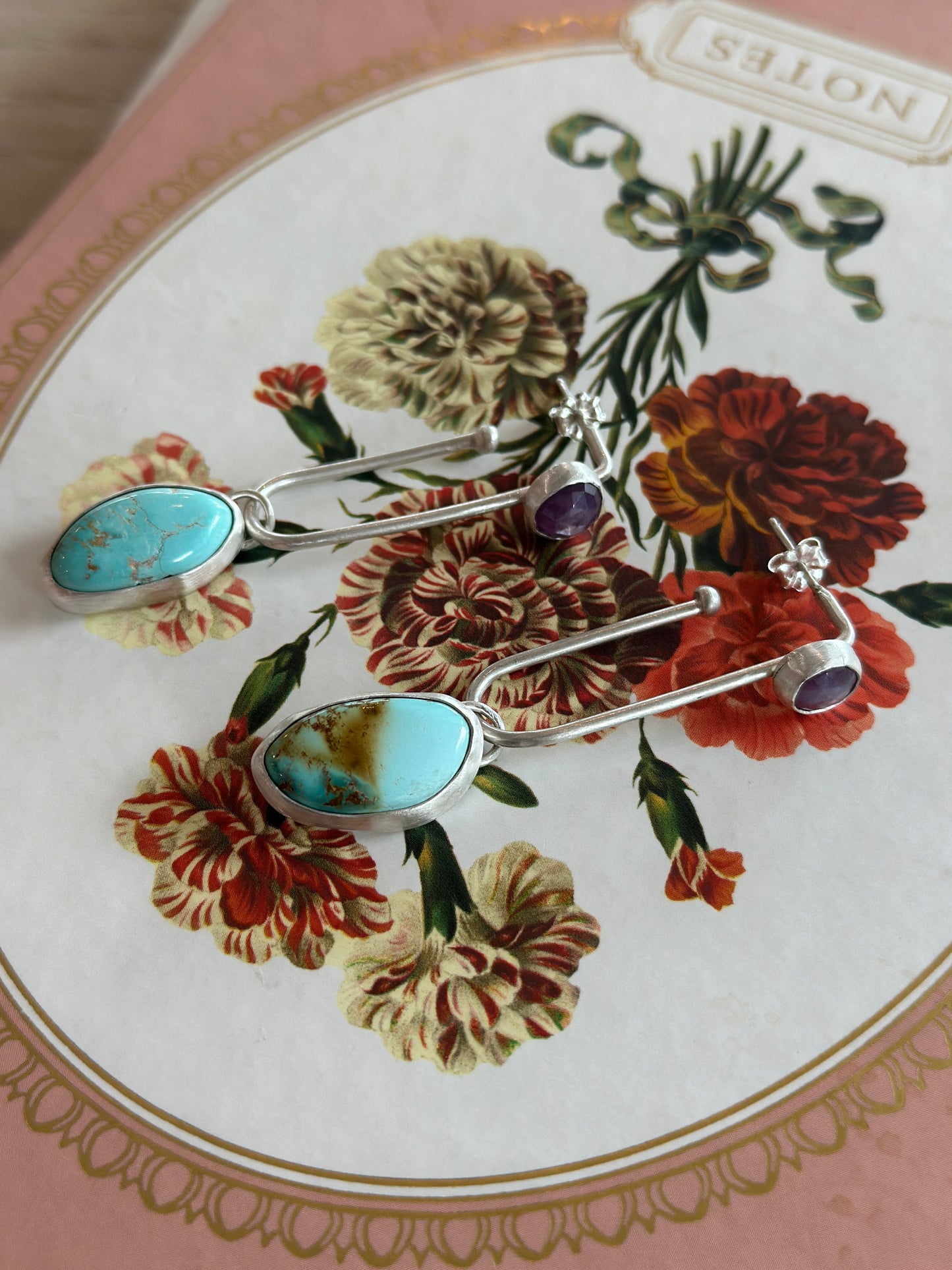 Moab | Turquoise & Silky Sapphire Earrings