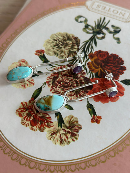 Moab | Turquoise & Silky Sapphire Earrings
