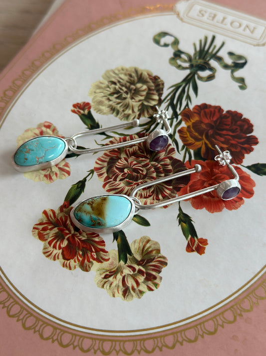 Moab | Turquoise & Silky Sapphire Earrings