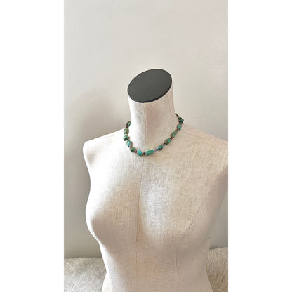 Midnight Bloom No. 1 | Turquoise &amp; Watermelon Tourmaline Necklace