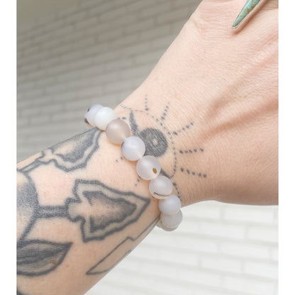 Cash Stacking Bracelet | 10mm Montana Agate Gemstone Bracelet