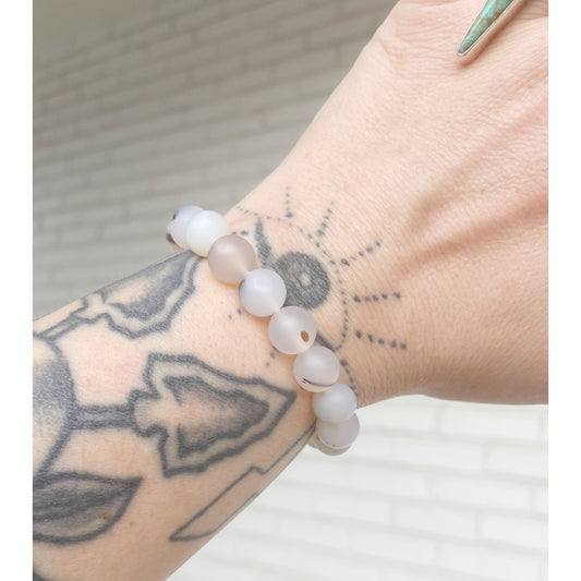 Cash Stacking Bracelet | 10mm Montana Agate Gemstone Bracelet