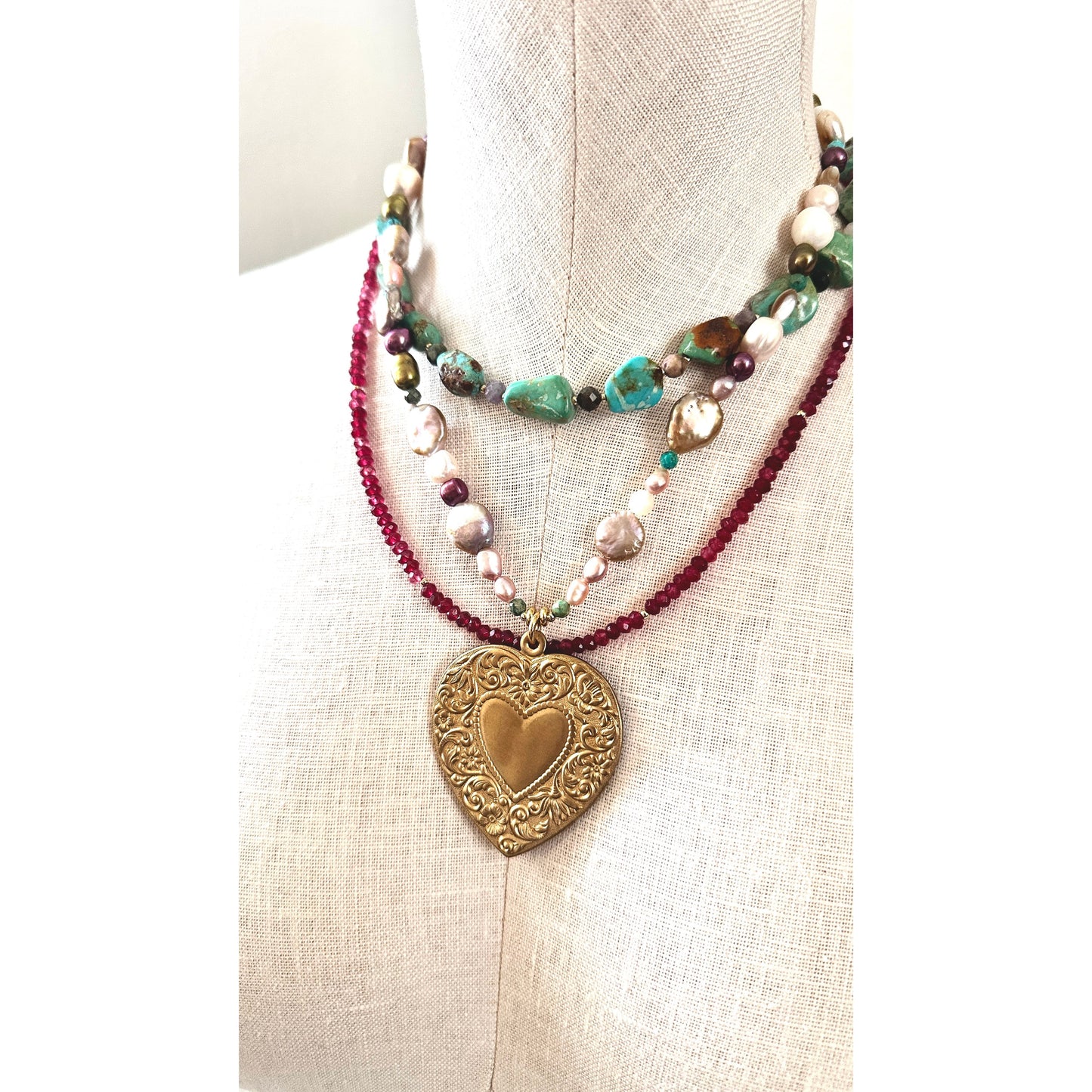 Garnet Fields Necklace | Garnet Statement Necklace