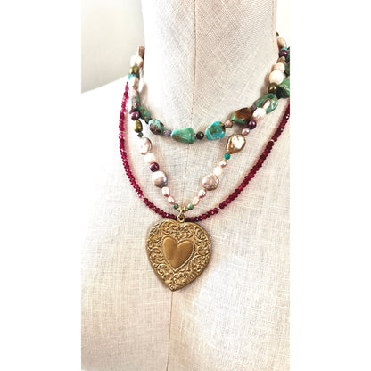 Garnet Fields Necklace | Garnet Statement Necklace