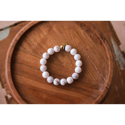Cash Stacking Bracelet | 10mm Howlite Gemstone Bracelet