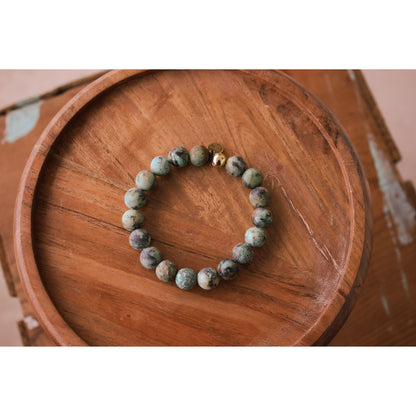 Cash Stacking Bracelet | 10mm African Turquoise Gemstone Bracelet