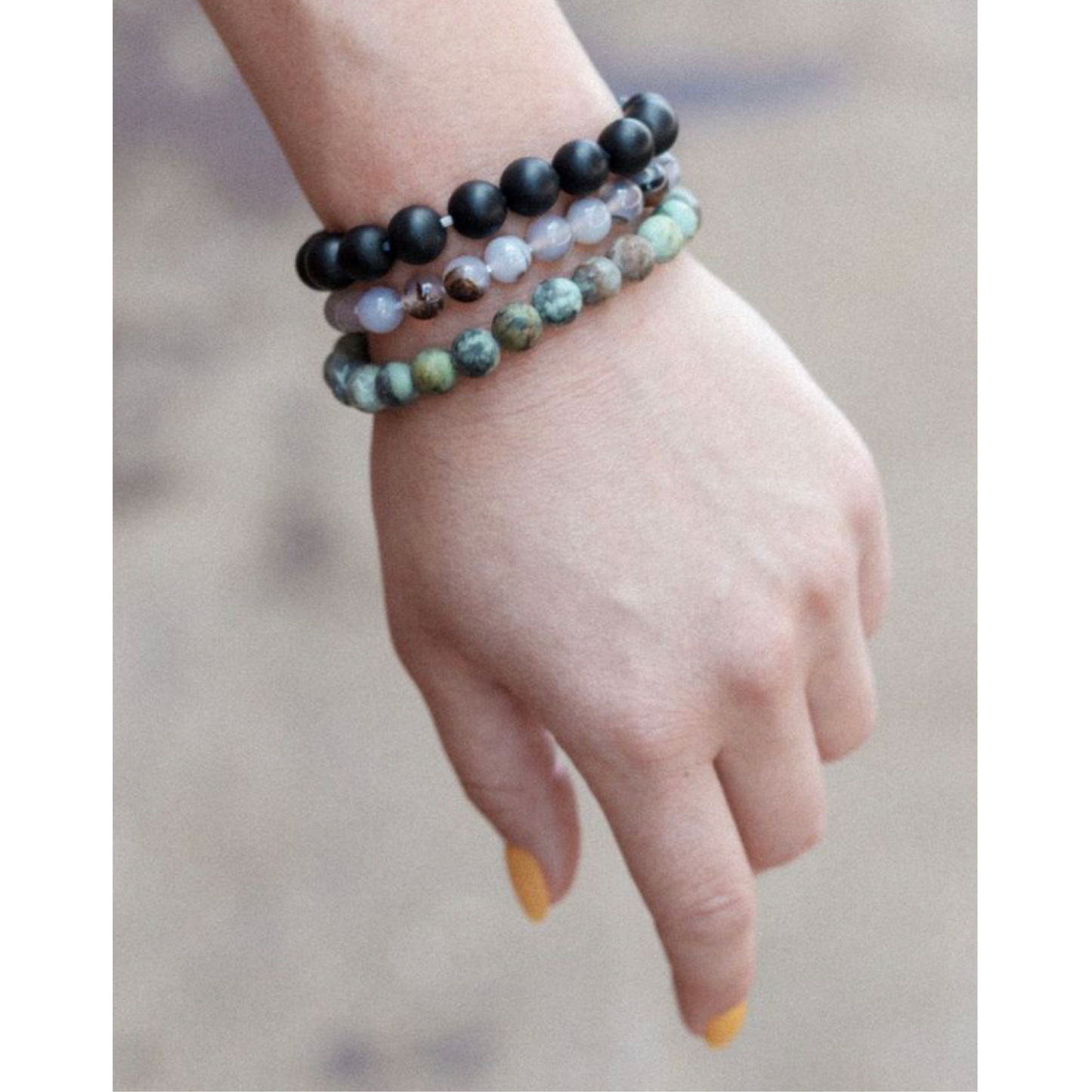 Hendrix Stacking Bracelet | 8mm African Turquoise Gemstone Bracelet