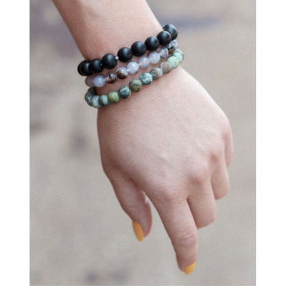 Hendrix Stacking Bracelet | 8mm African Turquoise Gemstone Bracelet