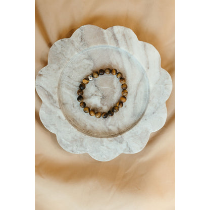 Hendrix Stacking Bracelet | 8mm Tiger's Eye Gemstone Bracelet