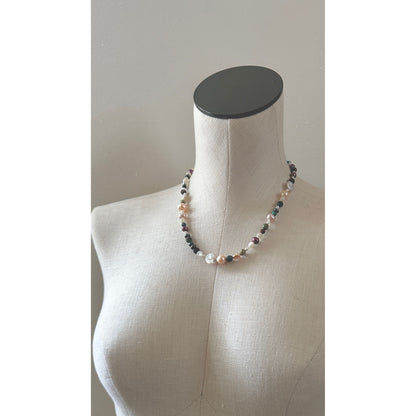 Wild Flower Riot Necklace | Pearl & Turquoise Statement Necklace