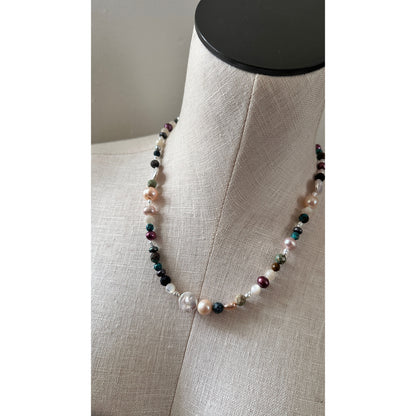 Wild Flower Riot Necklace | Pearl & Turquoise Statement Necklace