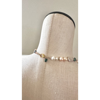 Wild Rose Moon | Turquoise & Watermelon Tourmaline Necklace
