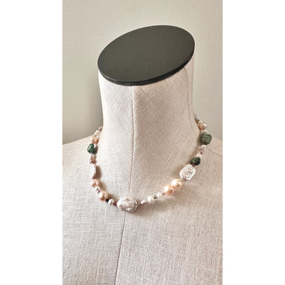 Wild Rose Moon | Turquoise & Watermelon Tourmaline Necklace
