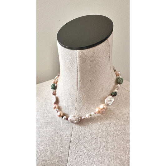 Wild Rose Moon | Turquoise & Watermelon Tourmaline Necklace