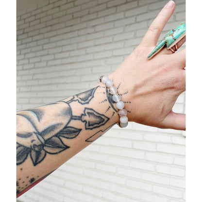 Hendrix Stacking Bracelet | 8mm Montana Agate Gemstone Bracelet