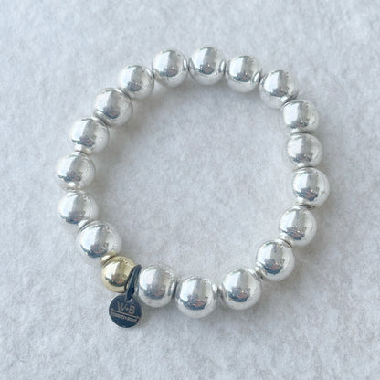 Cash Stacking Bracelet | 10mm Silver Hematite Bracelet