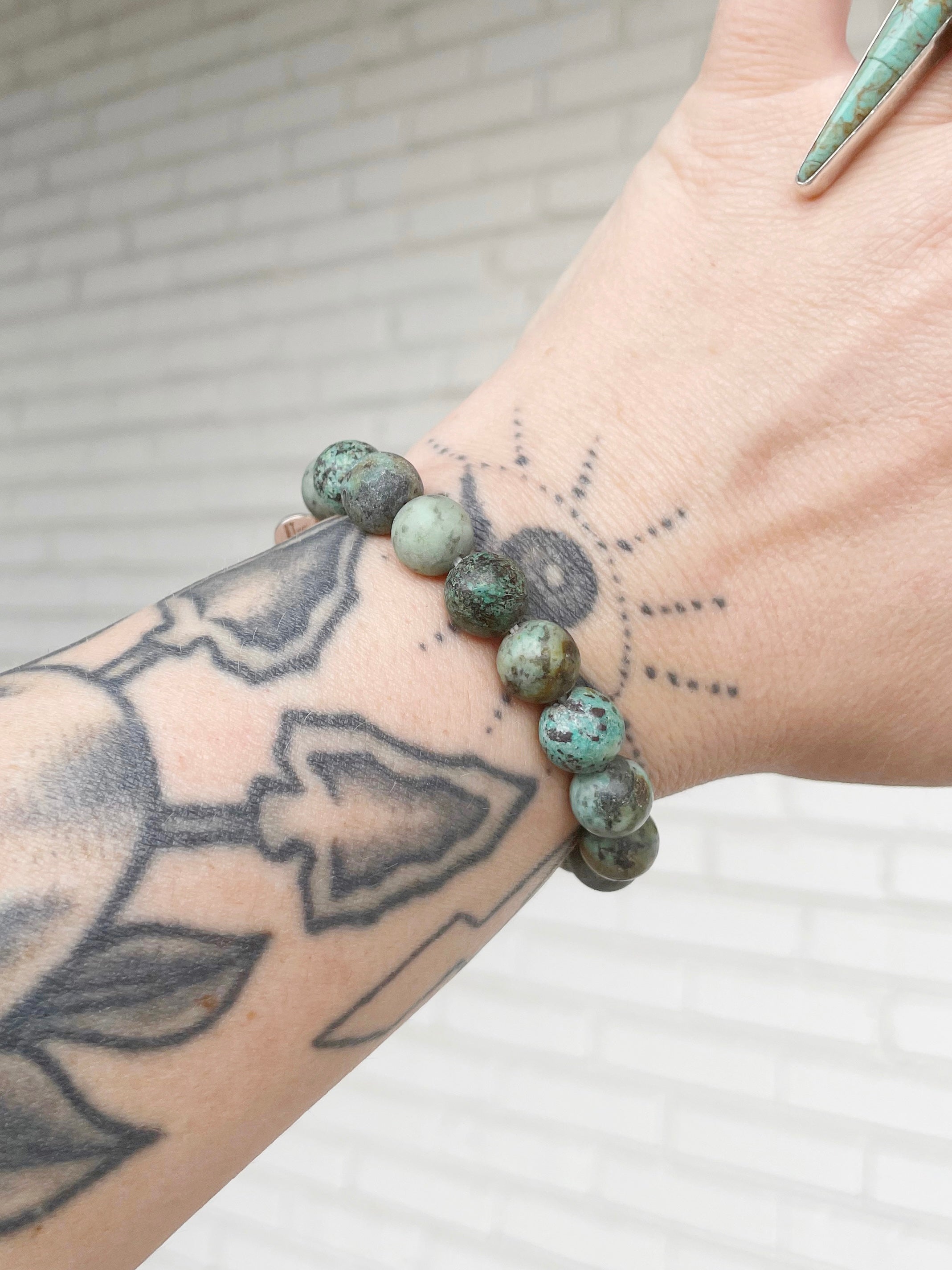 Buy AARU Adjustable African Turquoise Stone Bracelet - Handcrafted  Semi-Precious Gemstone Jewelry for Balance and Tranquility at Amazon.in