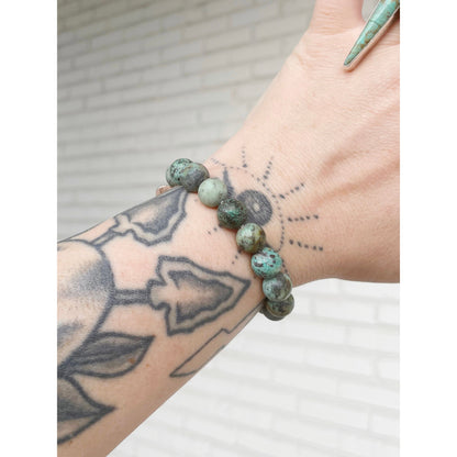 Cash Stacking Bracelet | 10mm African Turquoise Gemstone Bracelet