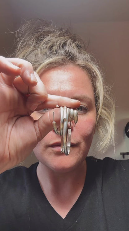 Luxe Plain Hoops - Small - Sterling Silver // Heavy Metal