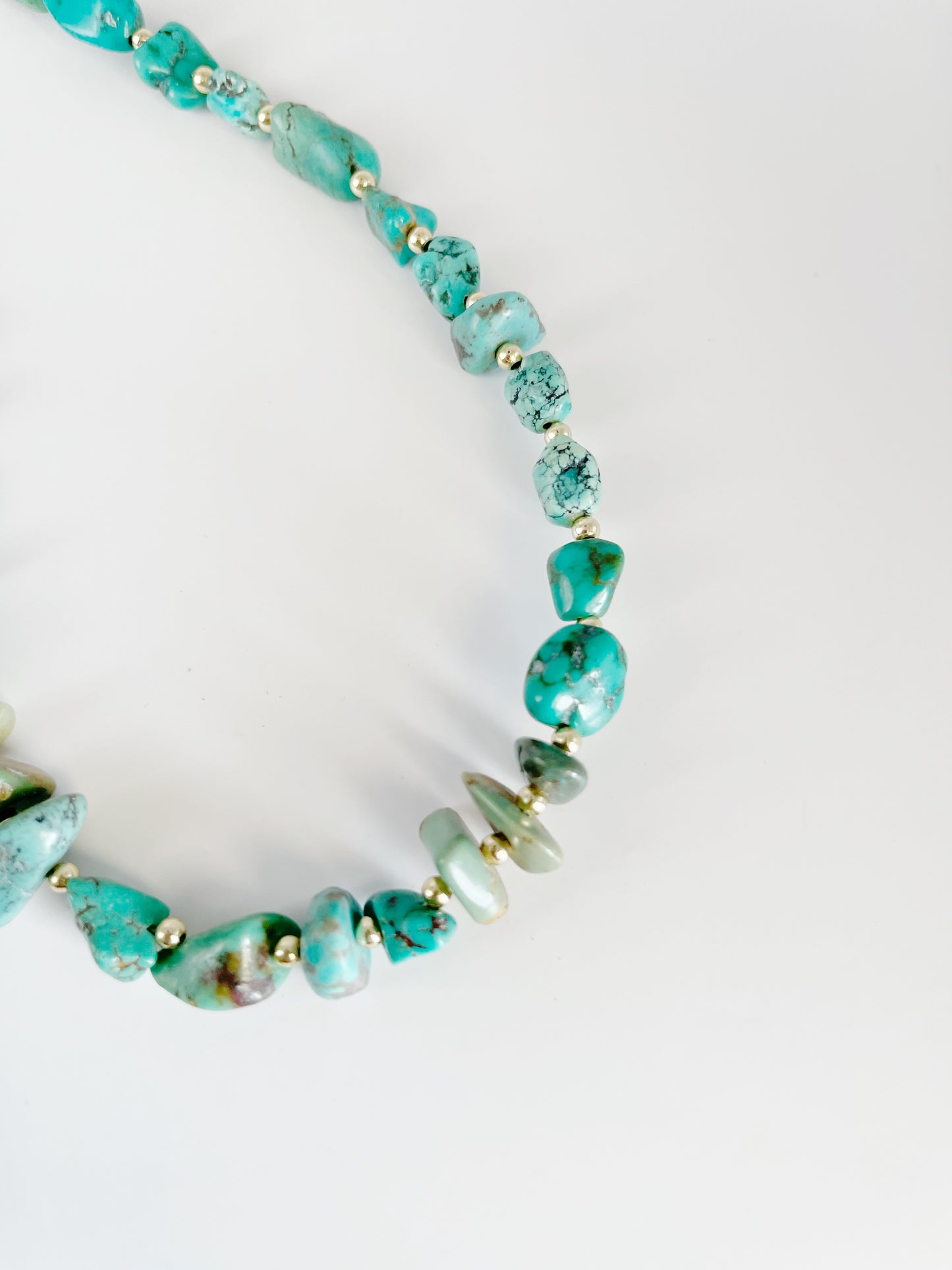 Willy // Turquoise and Gold Filled Bead Necklace // One of A Kind