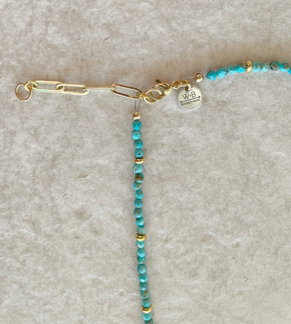 Tiny Dancer Necklace // Turquoise and Gold Filled Beaded NecklaceNecklace // One of a Kind