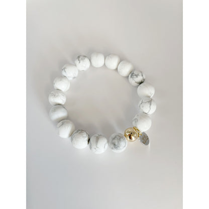 Cash Stacking Bracelet | 10mm Howlite Gemstone Bracelet