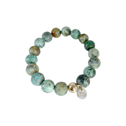 Cash Stacking Bracelet | 10mm African Turquoise Gemstone Bracelet